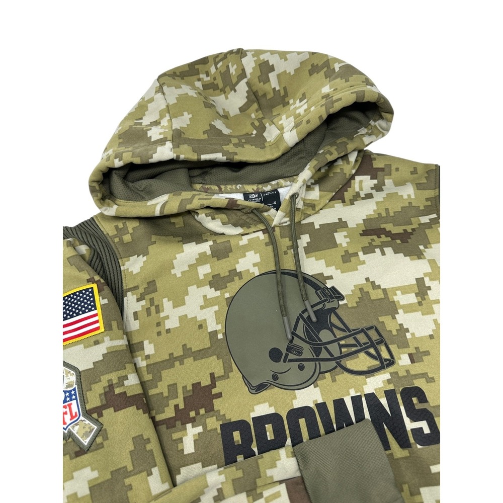 NIKE Cleveland Browns On Field NFL Salute To Service Hoodie Digital‎ Camo Medium